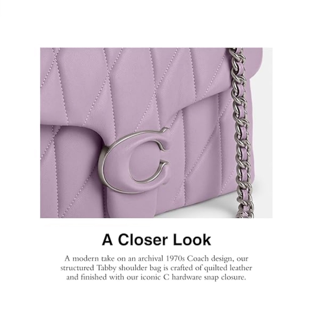 Coach Quilted Tabby Shoulder Bag 26 NWT - Picture 4 of 8